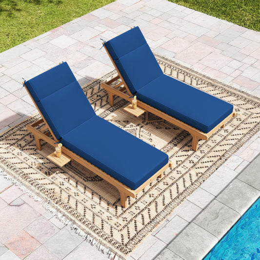 2PCS Outdoor Chaise Lounge Cushions