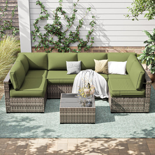 Outdoor Cushion Cover Replacement for 6-Seat Sofa