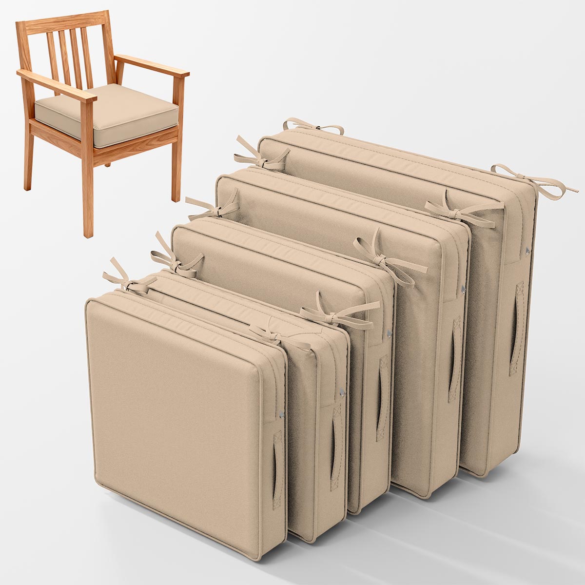 2PCS Outdoor Patio Seat Pads