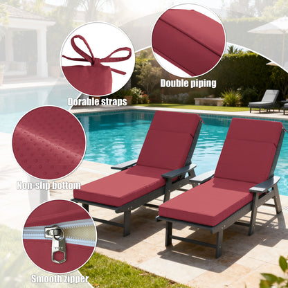 2PCS Outdoor Chaise Lounge Cushions
