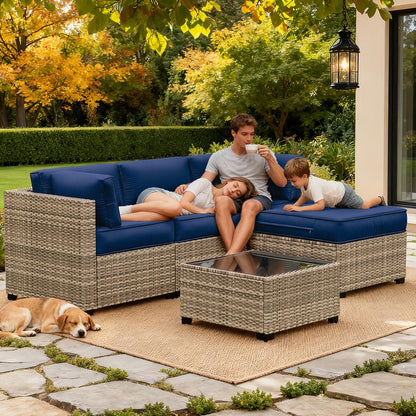Patio Sofa Cushion Set (4-Seater, 9 Pieces)