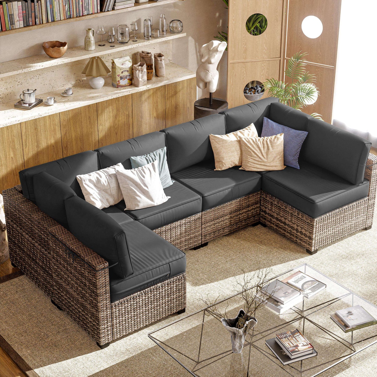 14PCS Outdoor Sectional Cushion Cover Replacement Snubbull