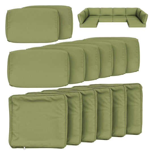 14PCS Outdoor Sectional Cushion Cover Replacement Snubbull