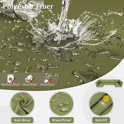 14PCS Outdoor Sectional Cushion Cover Replacement Snubbull