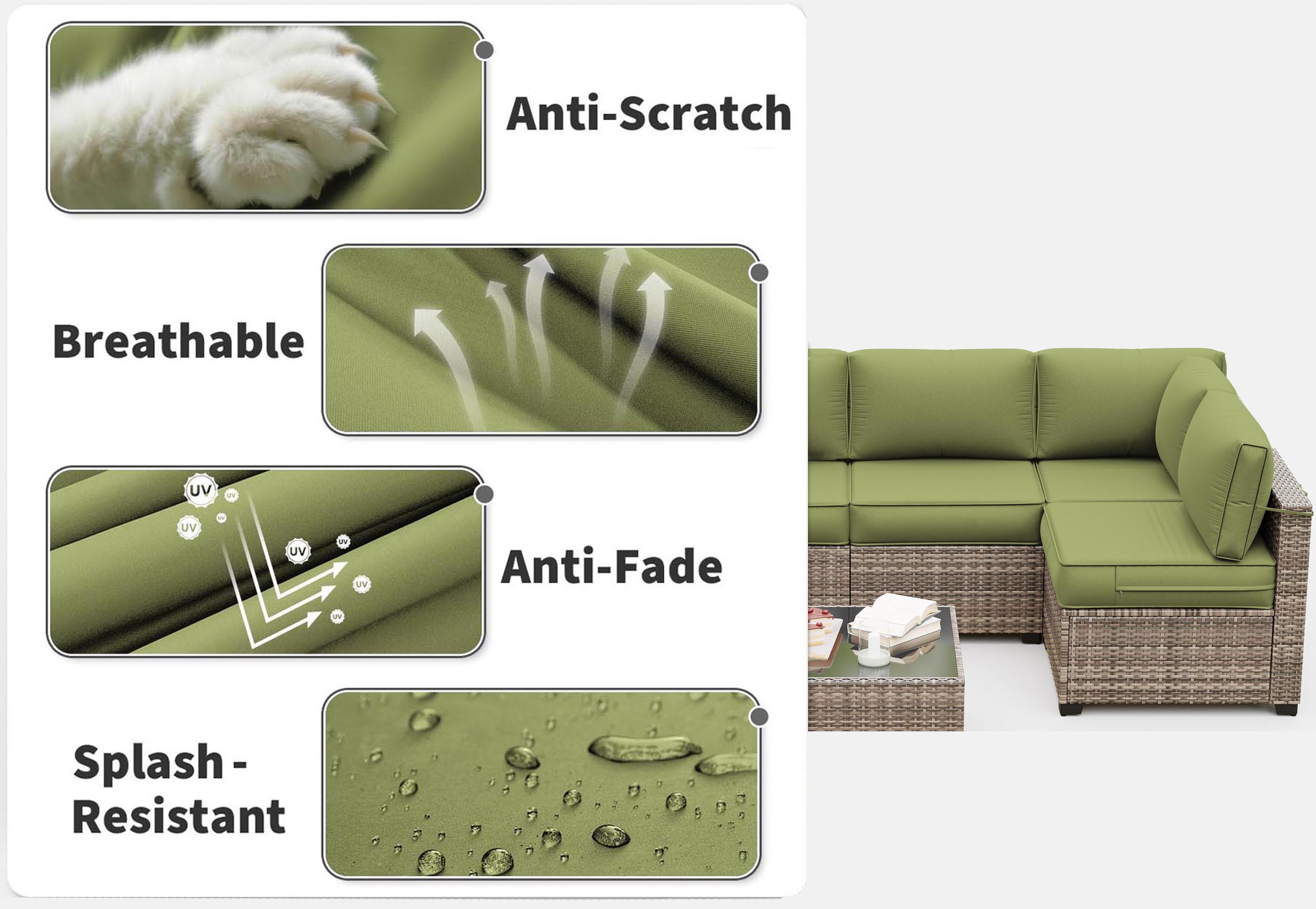 features of 14pcs patio sofa cushions
