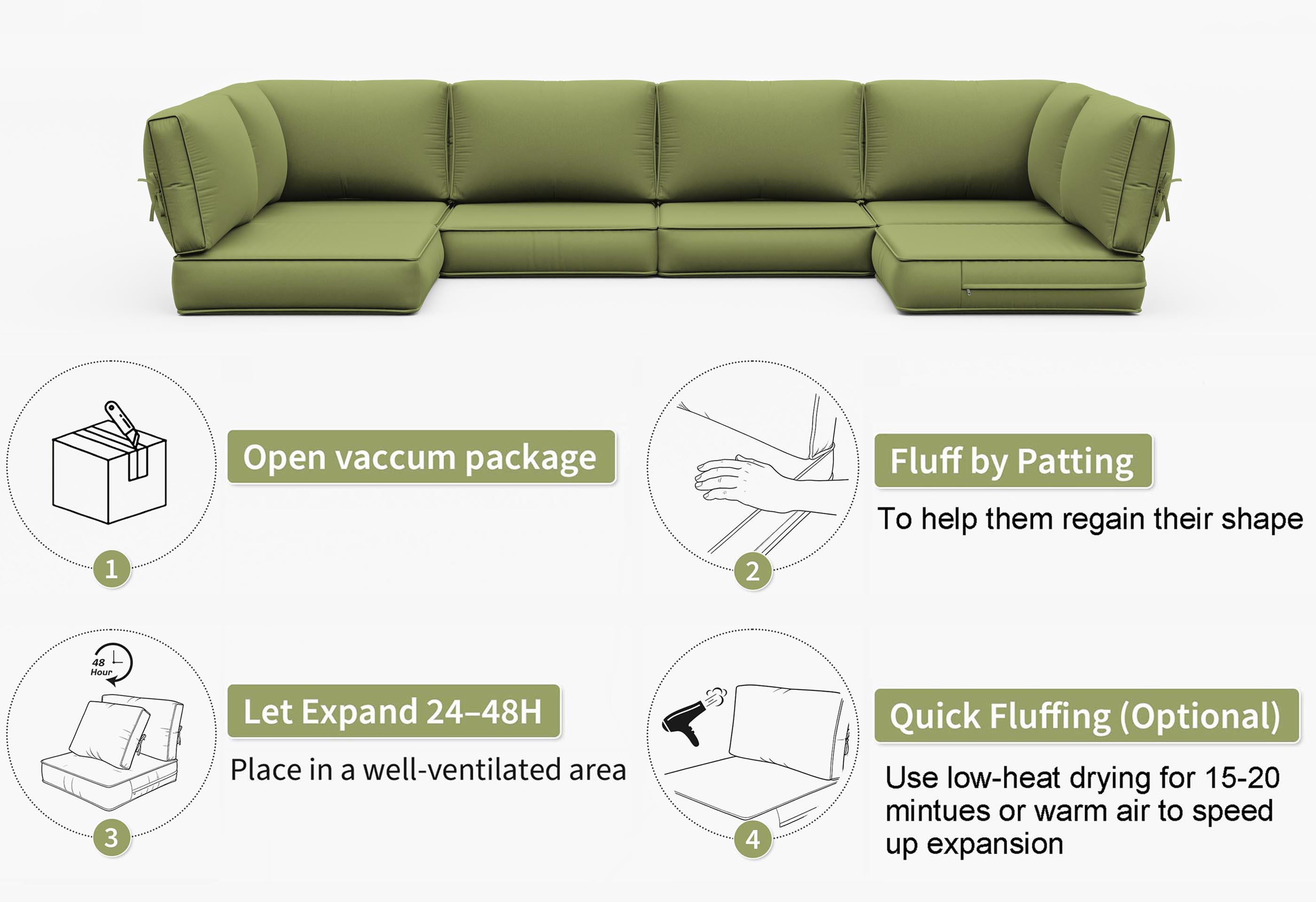 usage of 14pcs patio sofa cushions