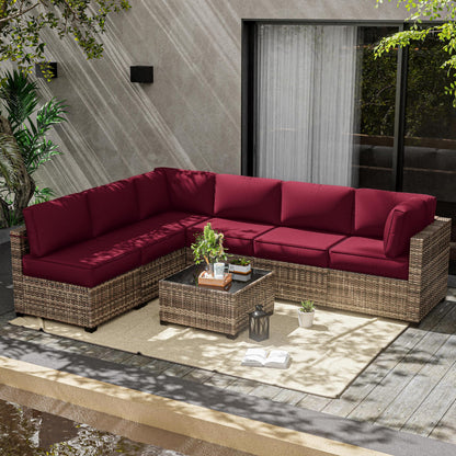 5" Patio Sofa Cushion Set (6-Seater, 14 Pieces)