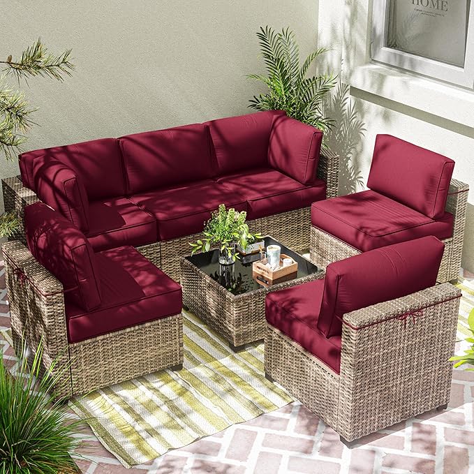 Outdoor Cushion Cover Replacement for 6-Seat Sofa