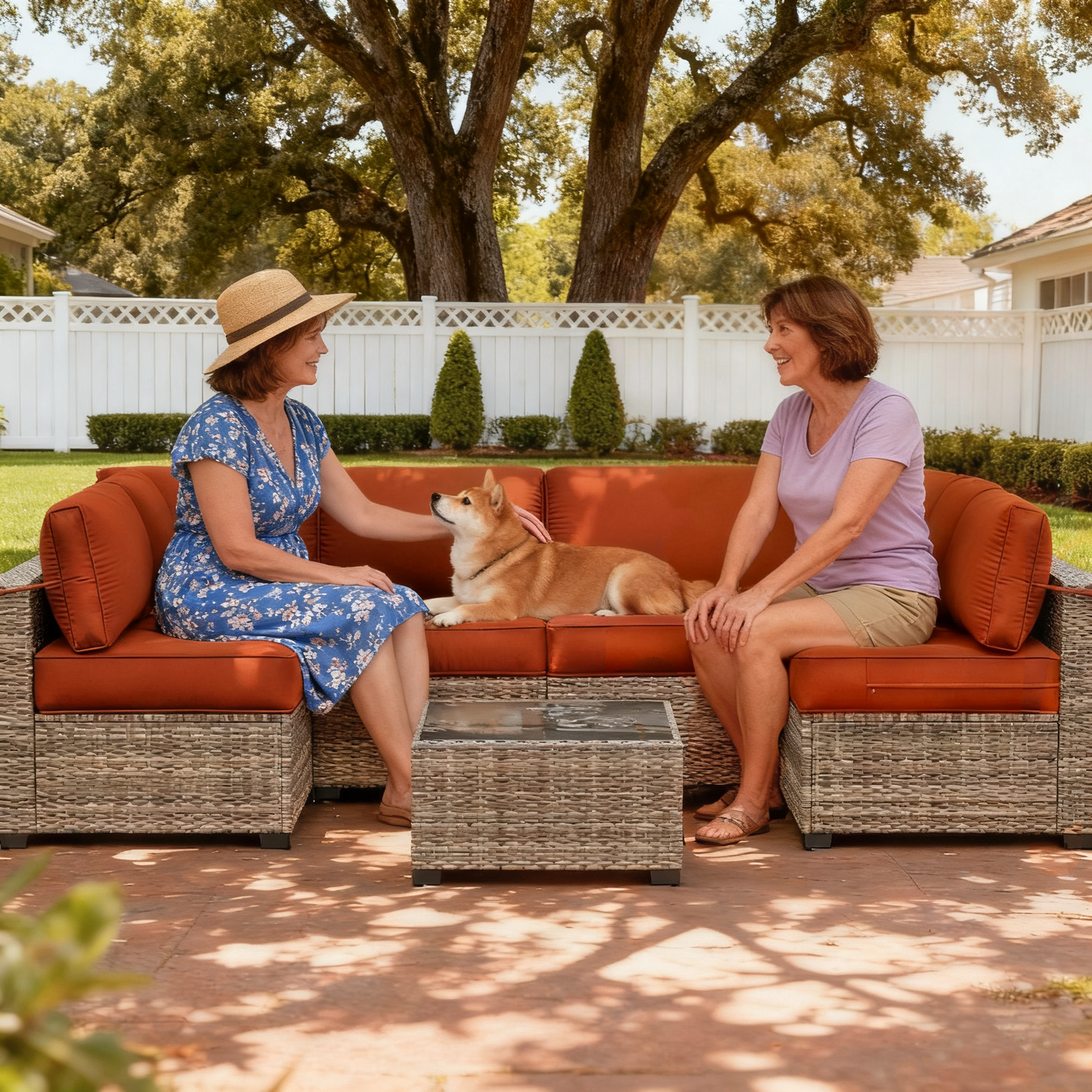 5" Patio Sofa Cushion Set (6-Seater, 14 Pieces)