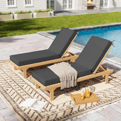 2PCS Outdoor Chaise Lounge Cushions