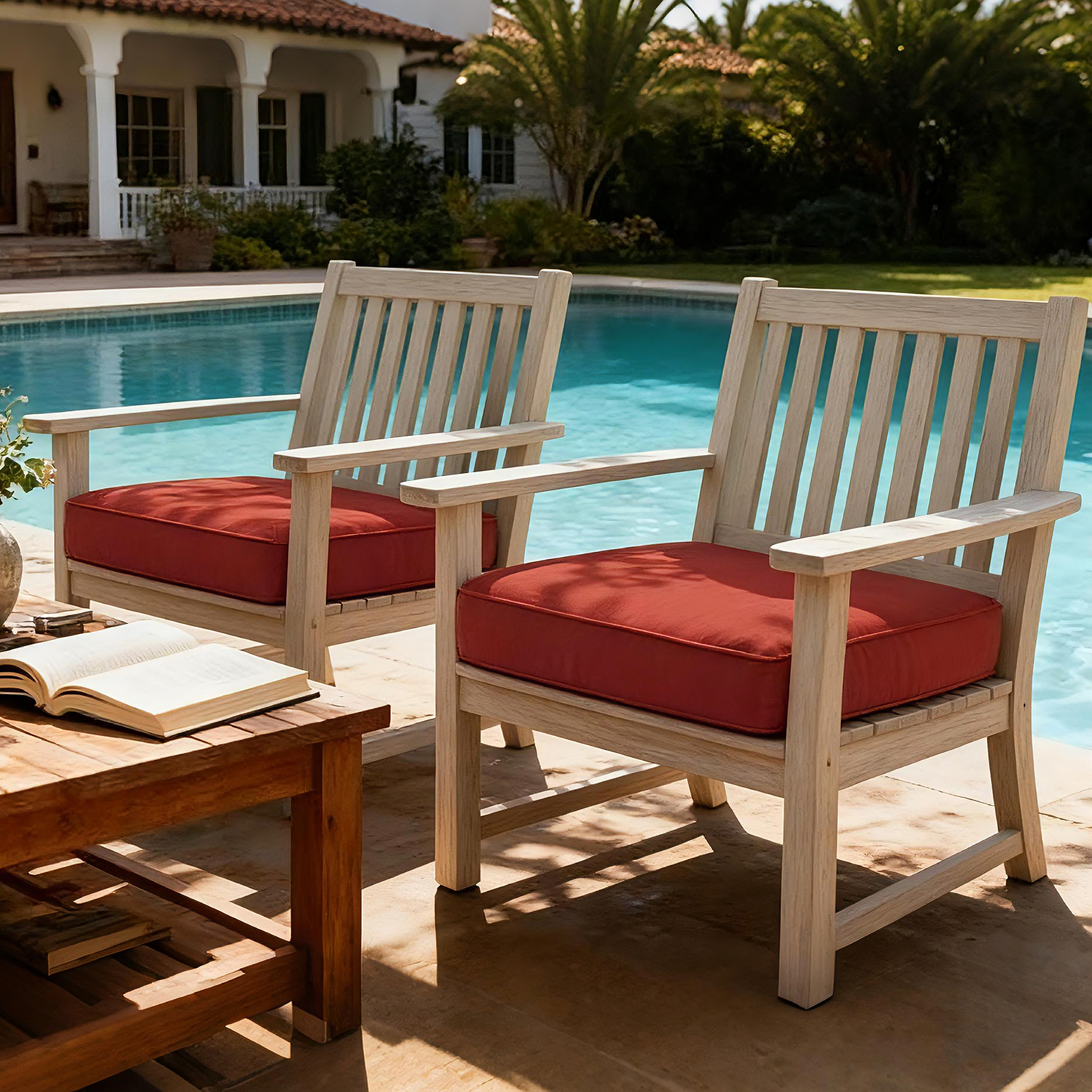 2PCS Outdoor Patio Seat Pads