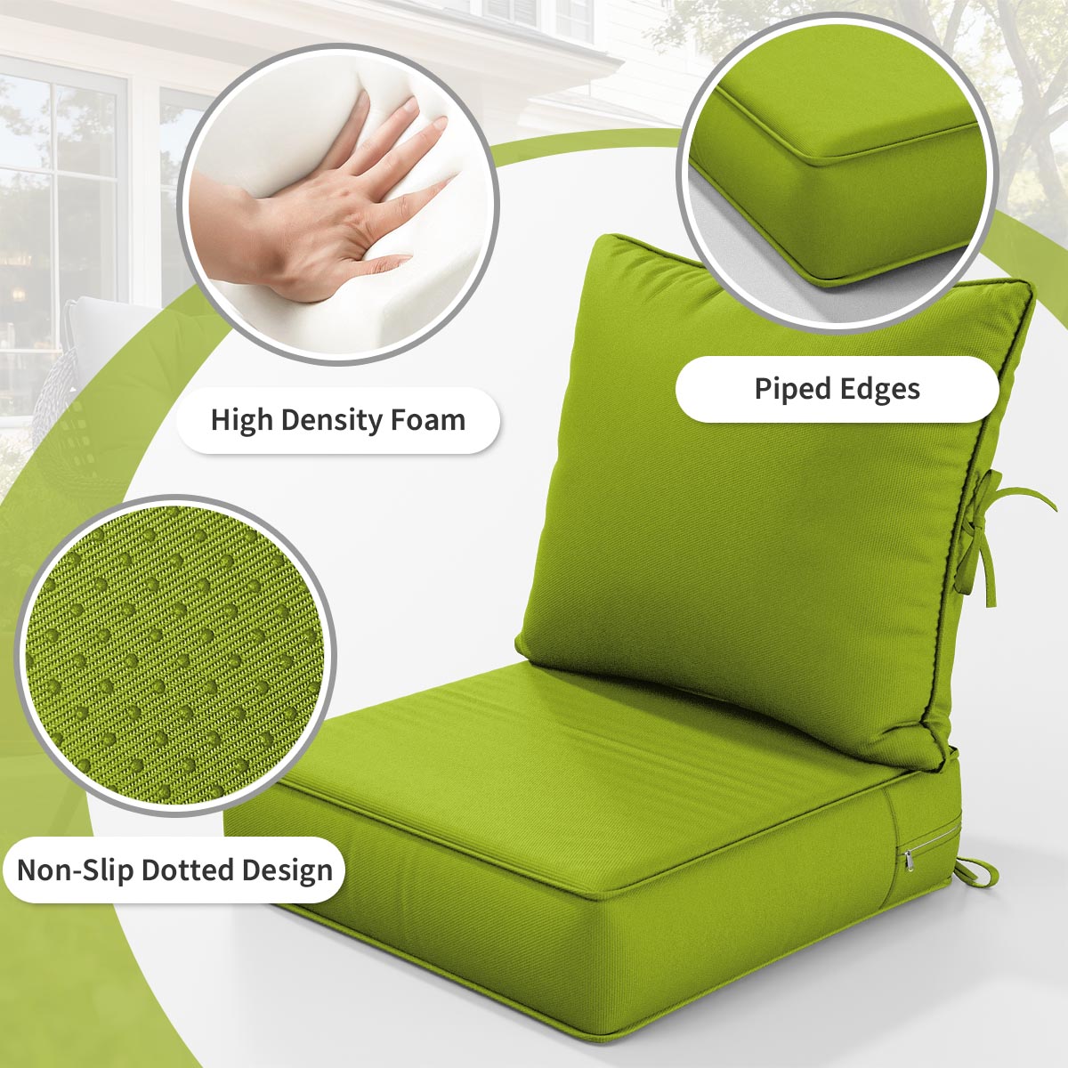 Deap Seat & Backrest Cushions Set