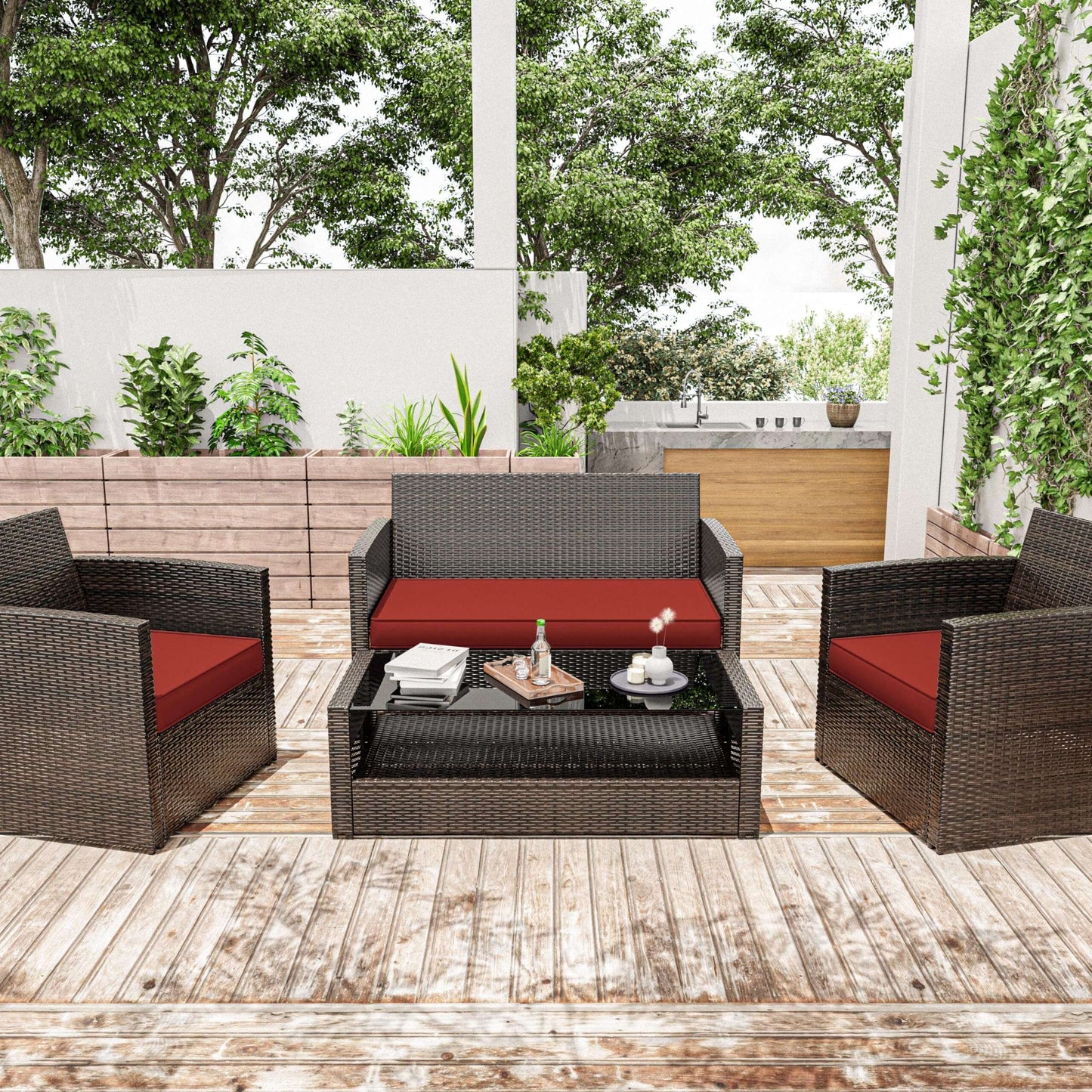 3PCS Patio Chair Seat Cushions Snubbull