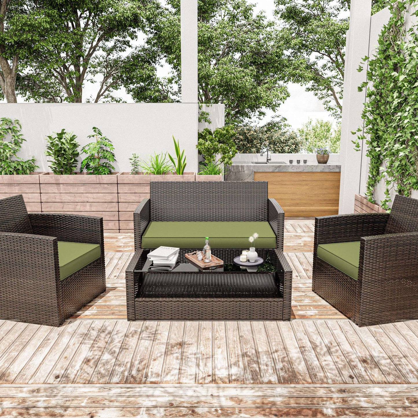 3PCS Patio Chair Seat Cushions Snubbull