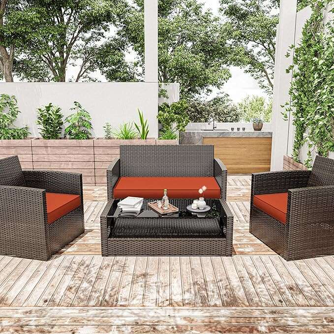 3PCS Patio Chair Seat Cushions Snubbull