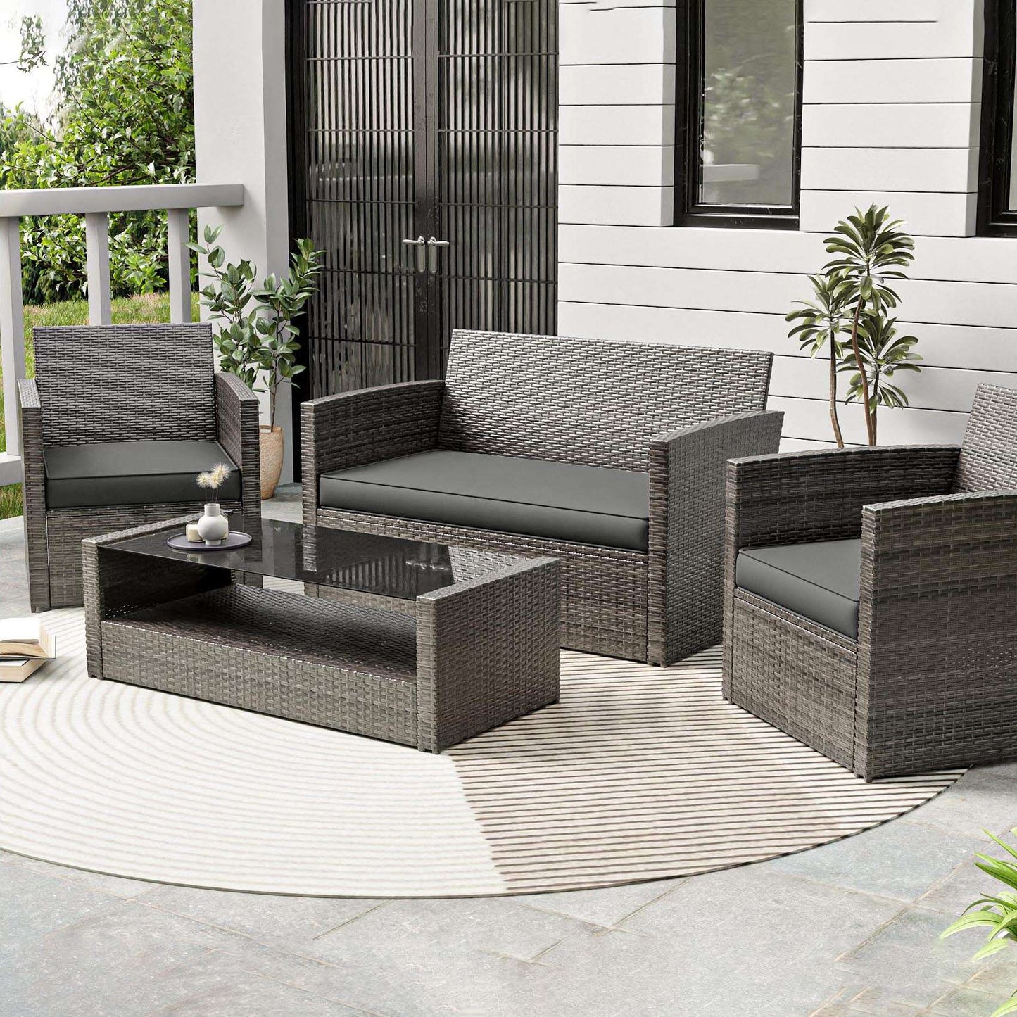 3PCS Patio Chair Seat Cushions Snubbull