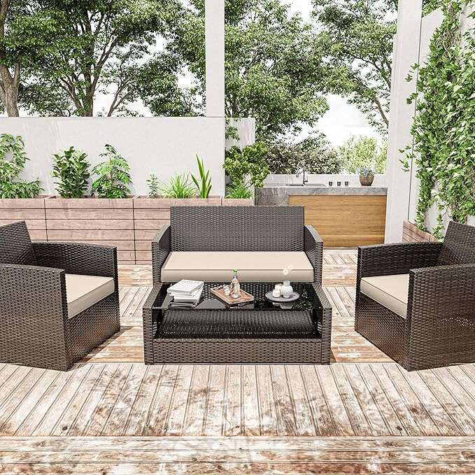 3PCS Patio Chair Seat Cushions Snubbull