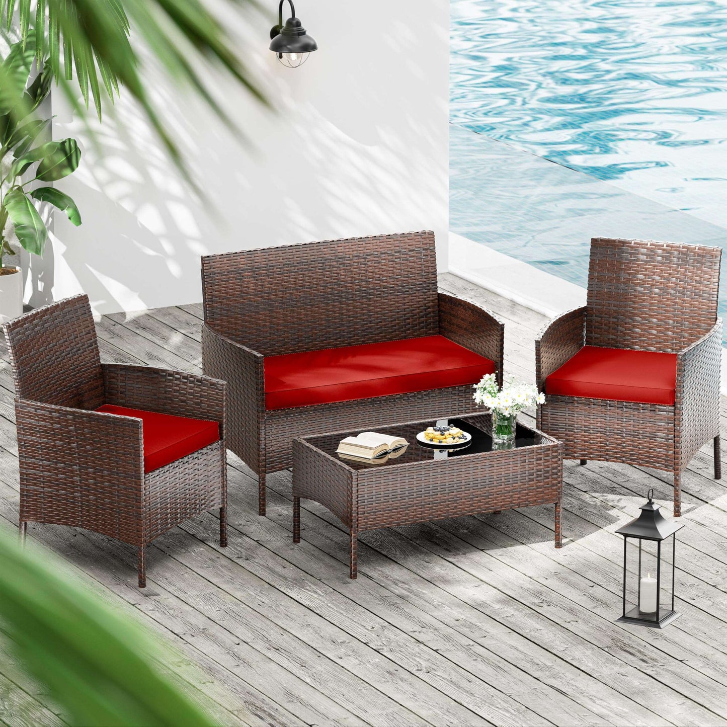 3PCS Patio Chair Seat Cushions Snubbull