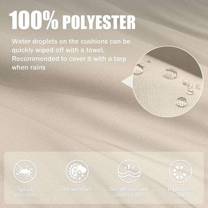 3PCS Patio Chair Seat Cushions Snubbull