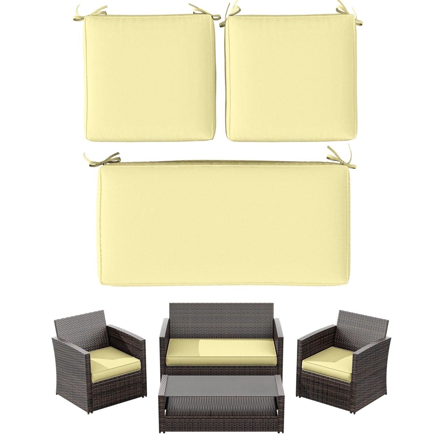 3PCS Seat Pad Covers Replacement, Patio Chair Cushion Covers