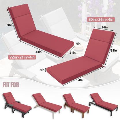 2PCS Outdoor Chaise Lounge Cushions