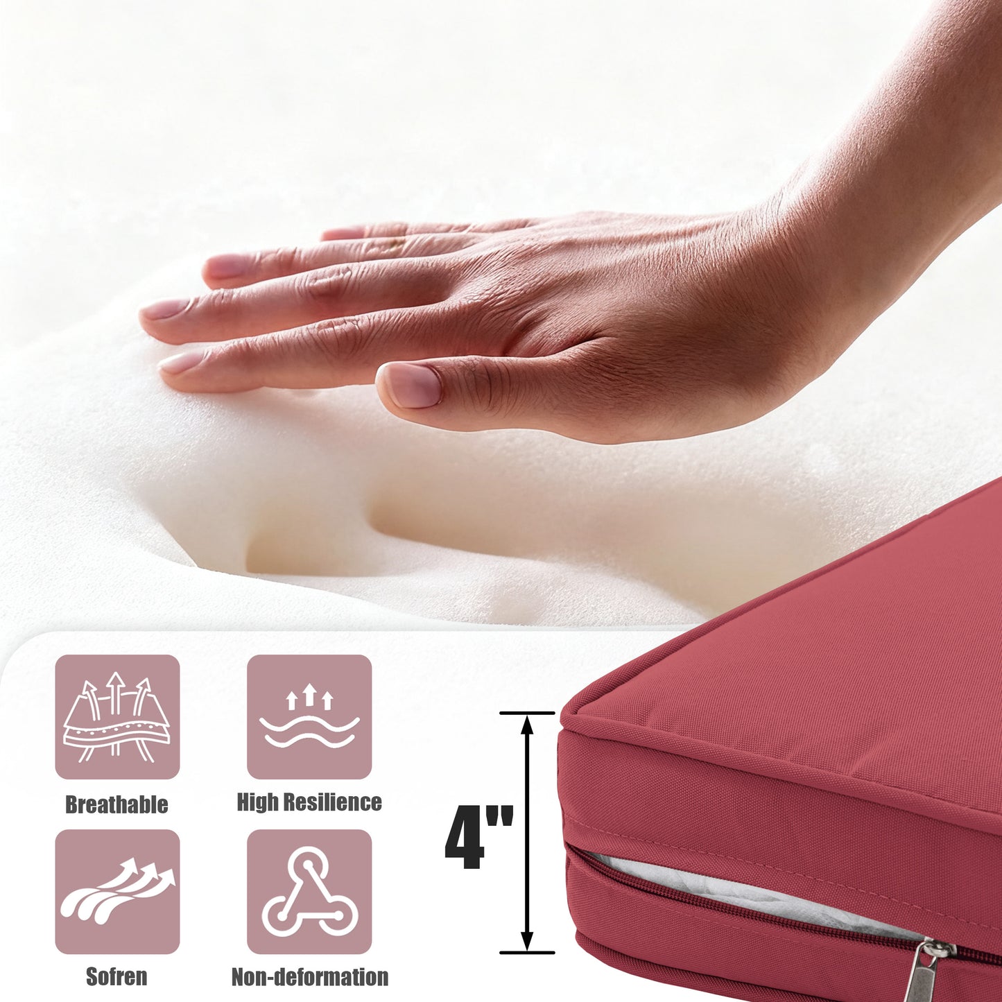 2PCS Outdoor Chaise Lounge Cushions