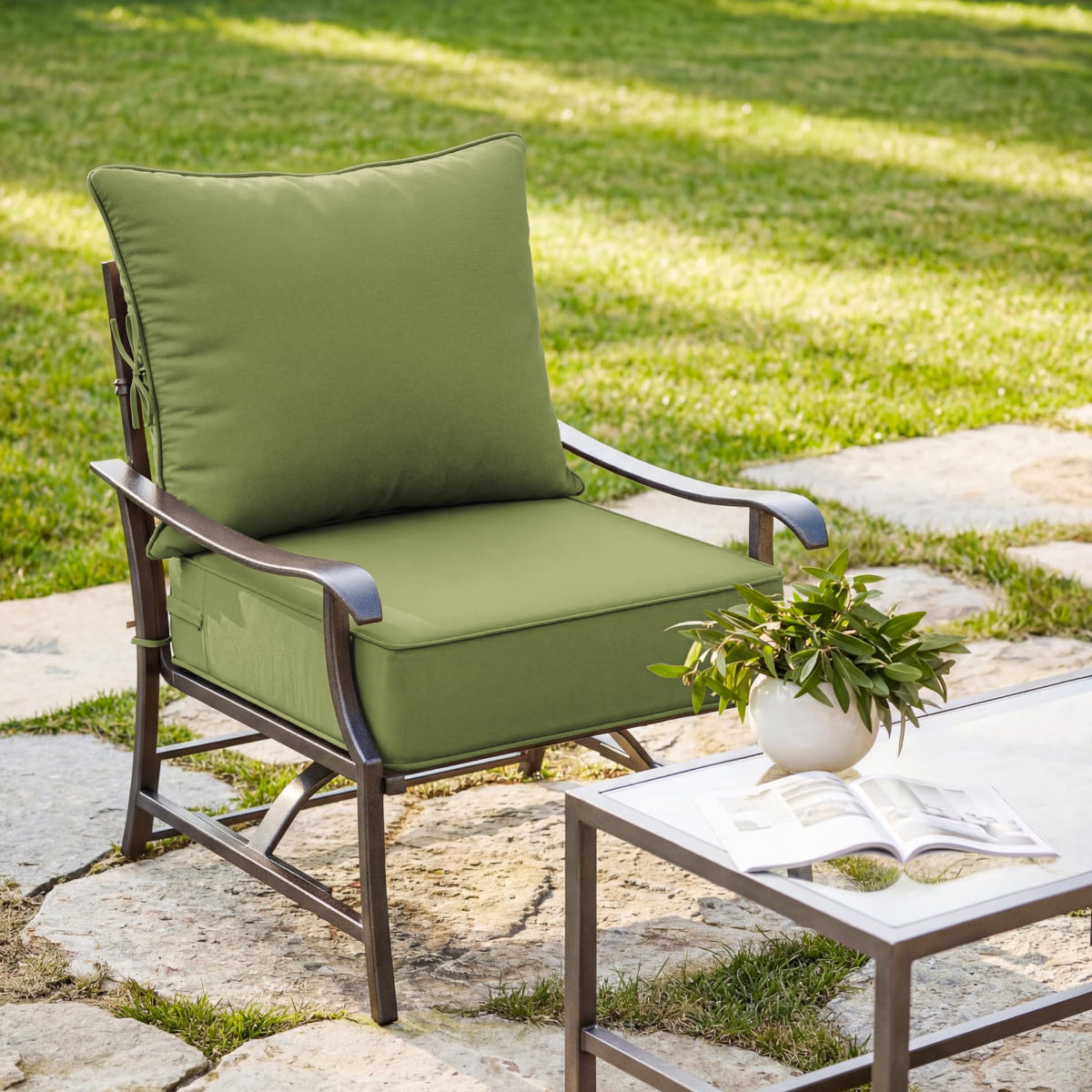 Outdoor Seat Cushion Pillow Set