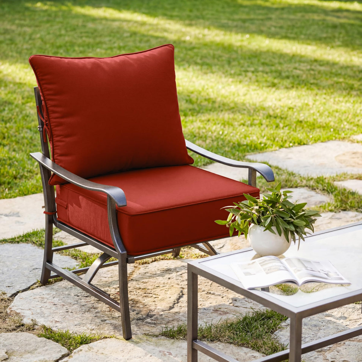 Outdoor Seat Cushion Pillow Set