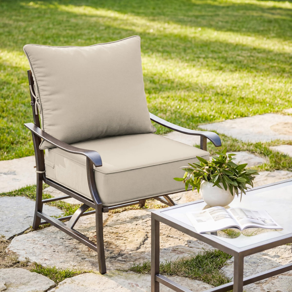 Outdoor Seat Cushion Pillow Set