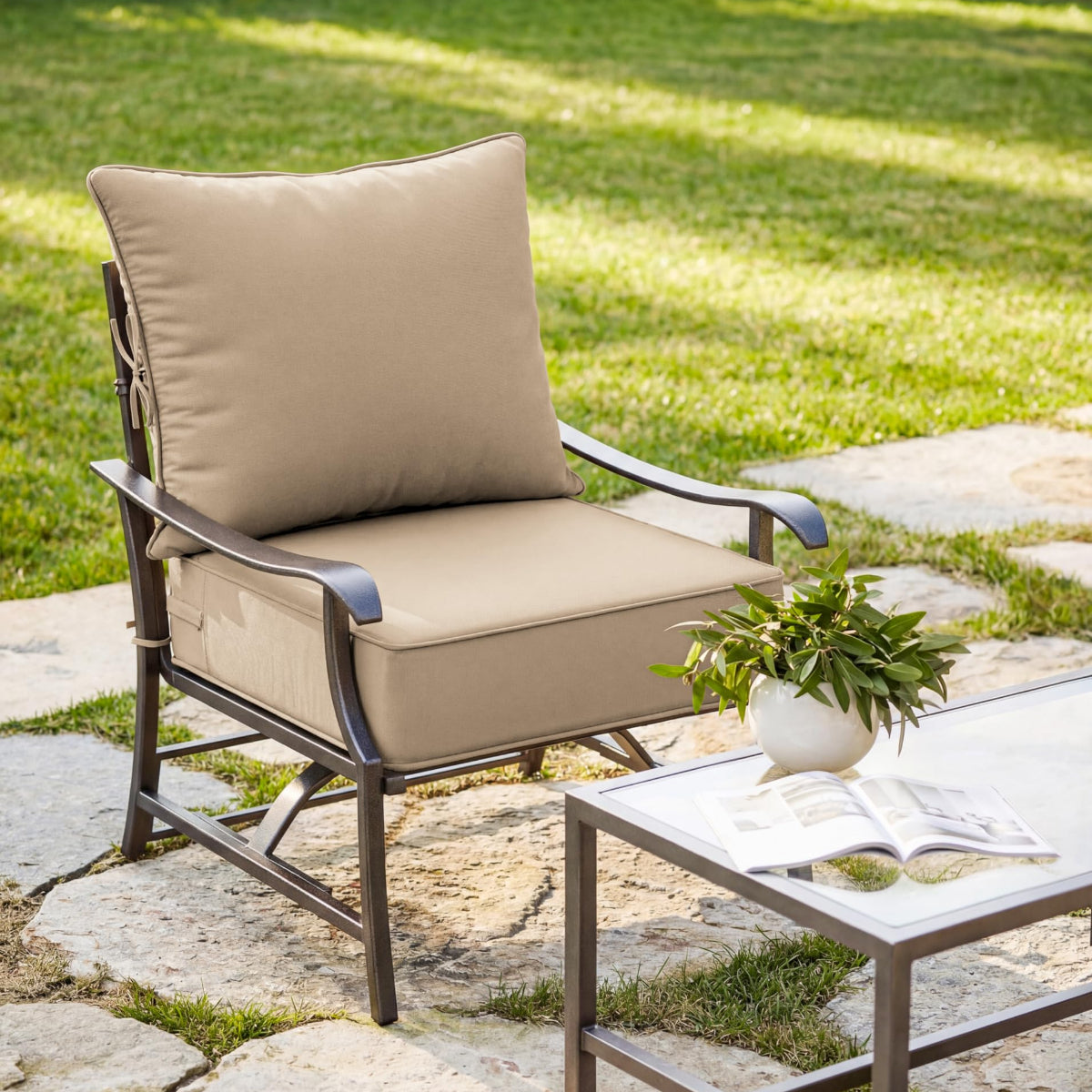 Outdoor Seat Cushion Pillow Set
