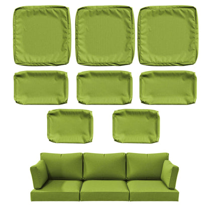 Green sofa cushion covers including seat, back and armrest cushions set