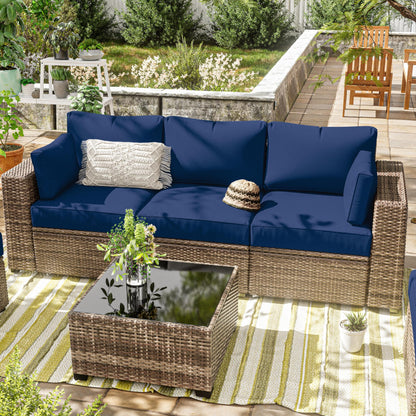 Patio Sofa Cushion Set (3-Seater, 8 Pieces)