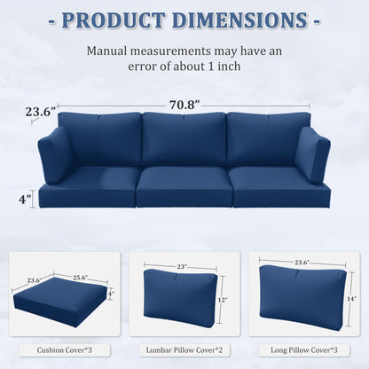 Outdoor Cushion Cover Replacement for 3-Seat Sofa