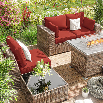 Patio Sofa Cushion Set (3-Seater, 8 Pieces)