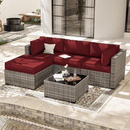 Patio Sofa Cushion Set (4-Seater, 9 Pieces)