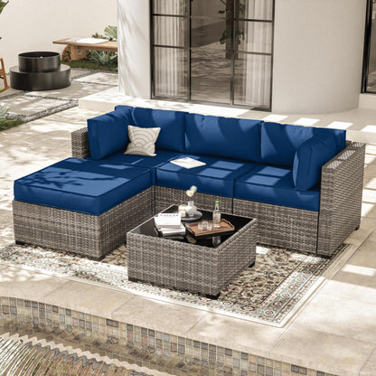 Patio Sofa Cushion Set (4-Seater, 9 Pieces)