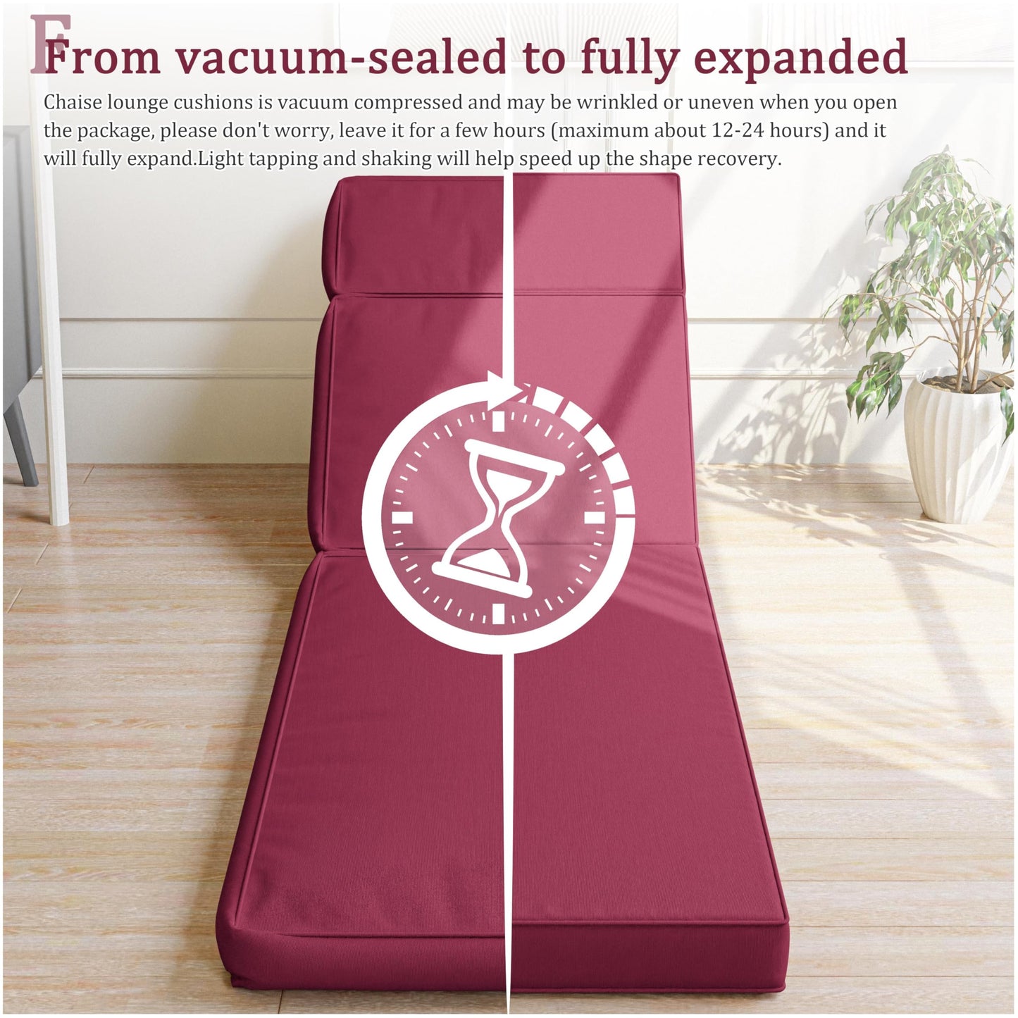 2PCS Outdoor Chaise Lounge Cushions