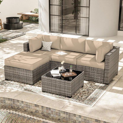 Patio Sofa Cushion Set (4-Seater, 9 Pieces)