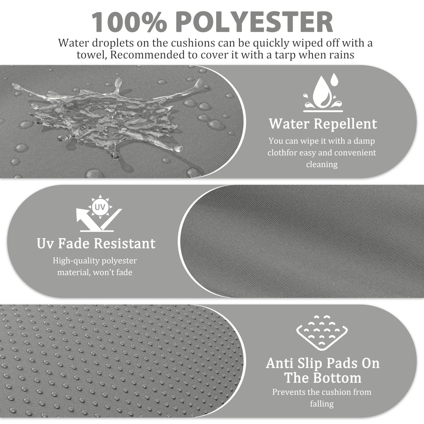 Outdoor Cushion Cover Replacement for 4-Seat Sofa