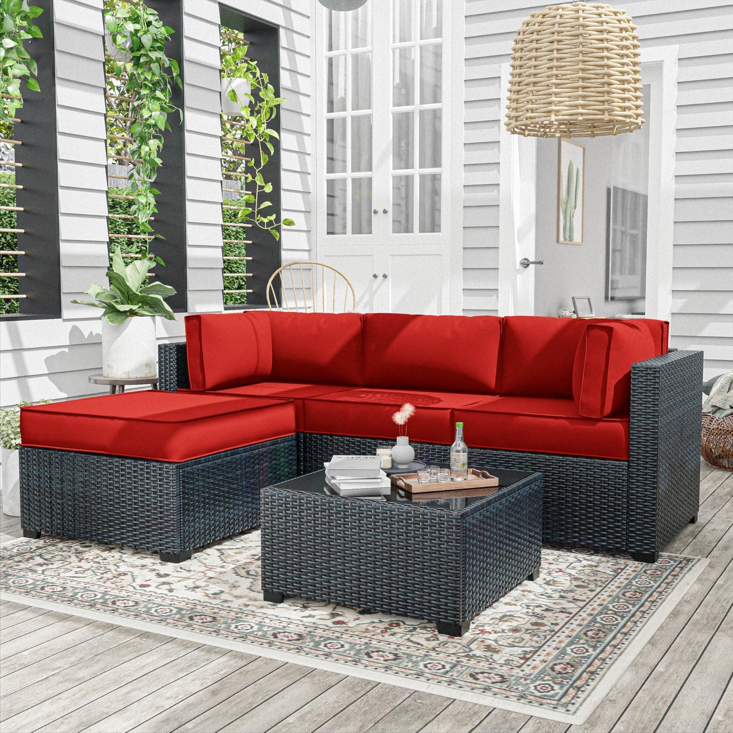Outdoor Cushion Cover Replacement for 4-Seat Sofa