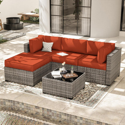 Patio Sofa Cushion Set (4-Seater, 9 Pieces)