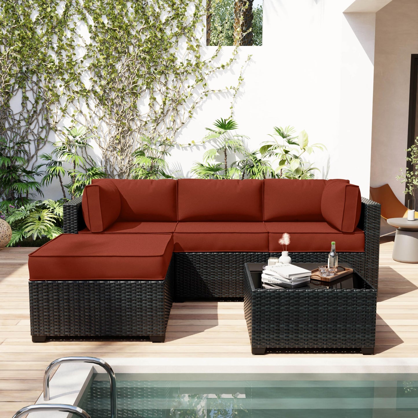 Outdoor Cushion Cover Replacement for 4-Seat Sofa