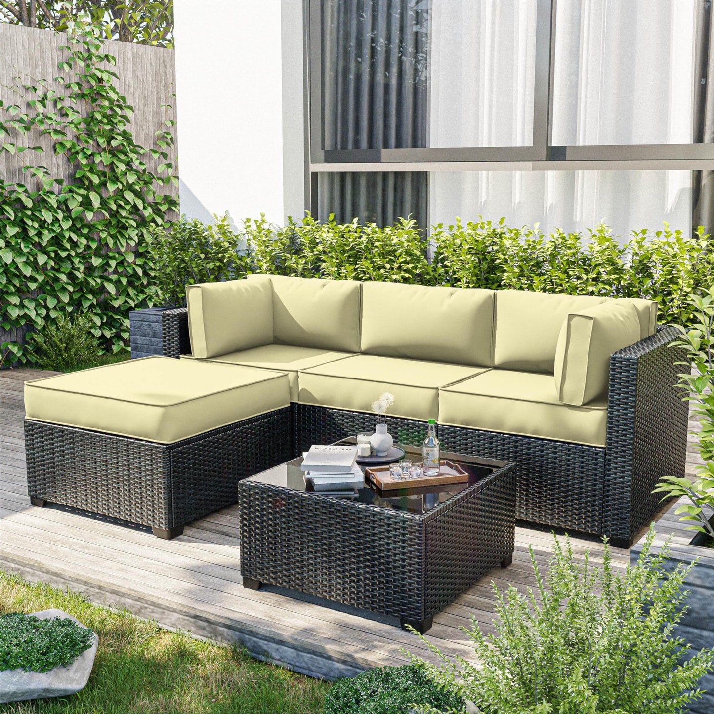 Outdoor Cushion Cover Replacement for 4-Seat Sofa