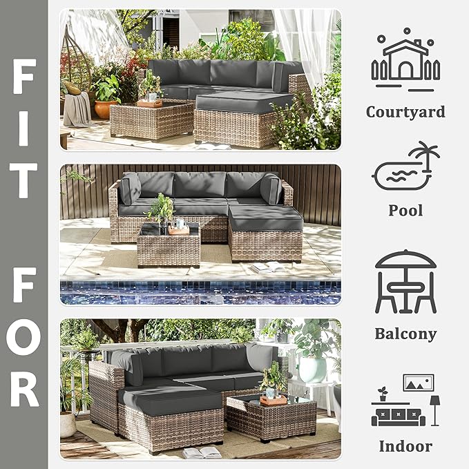 Outdoor Cushion Cover Replacement for 4-Seat Sofa