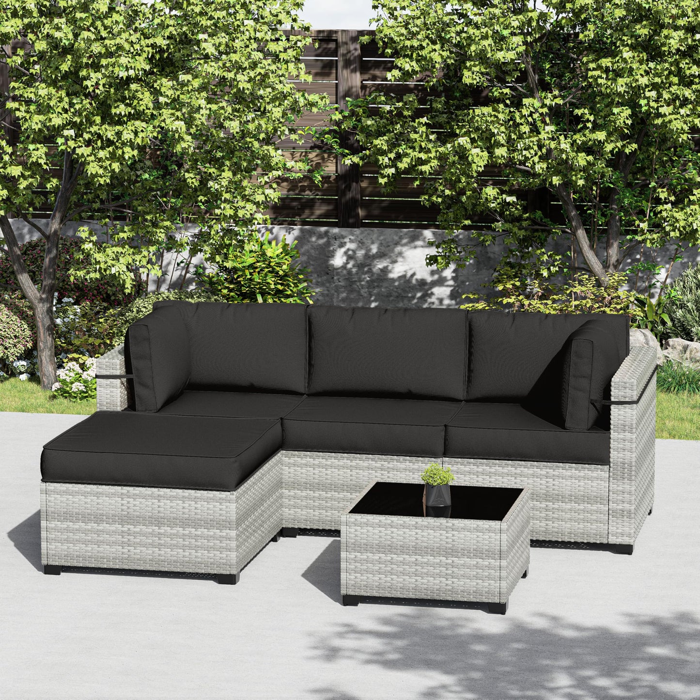 Patio Sofa Cushion Set (4-Seater, 9 Pieces)