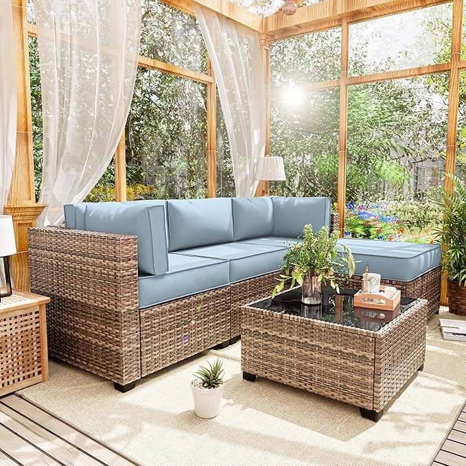 Outdoor Cushion Cover Replacement for 4-Seat Sofa