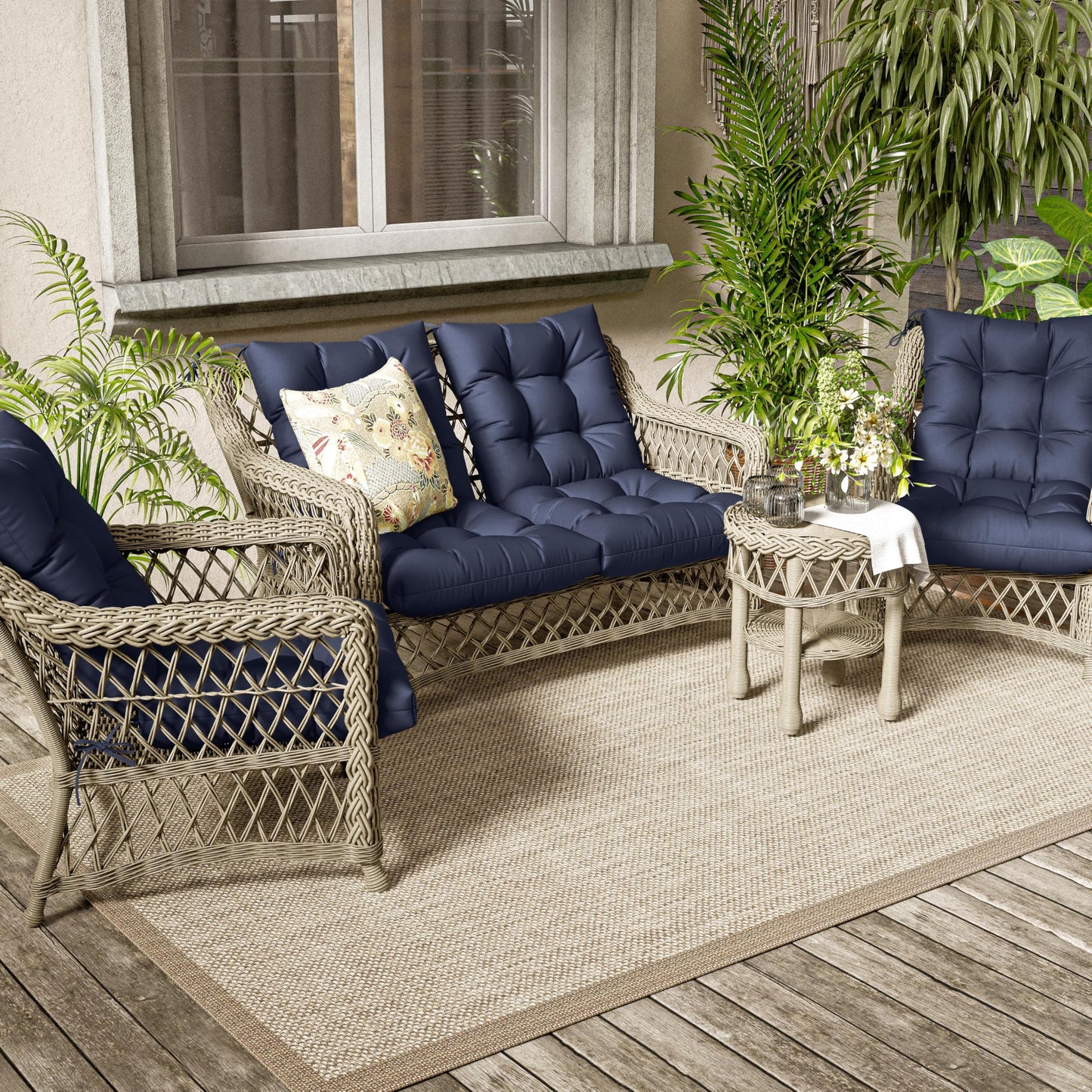 2PCS High Back Rocking Chair Cushions