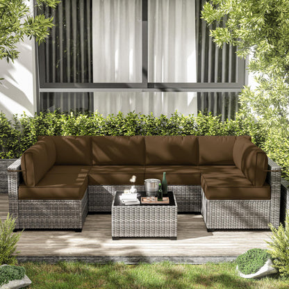 Outdoor Cushion Cover Replacement for 6-Seat Sofa