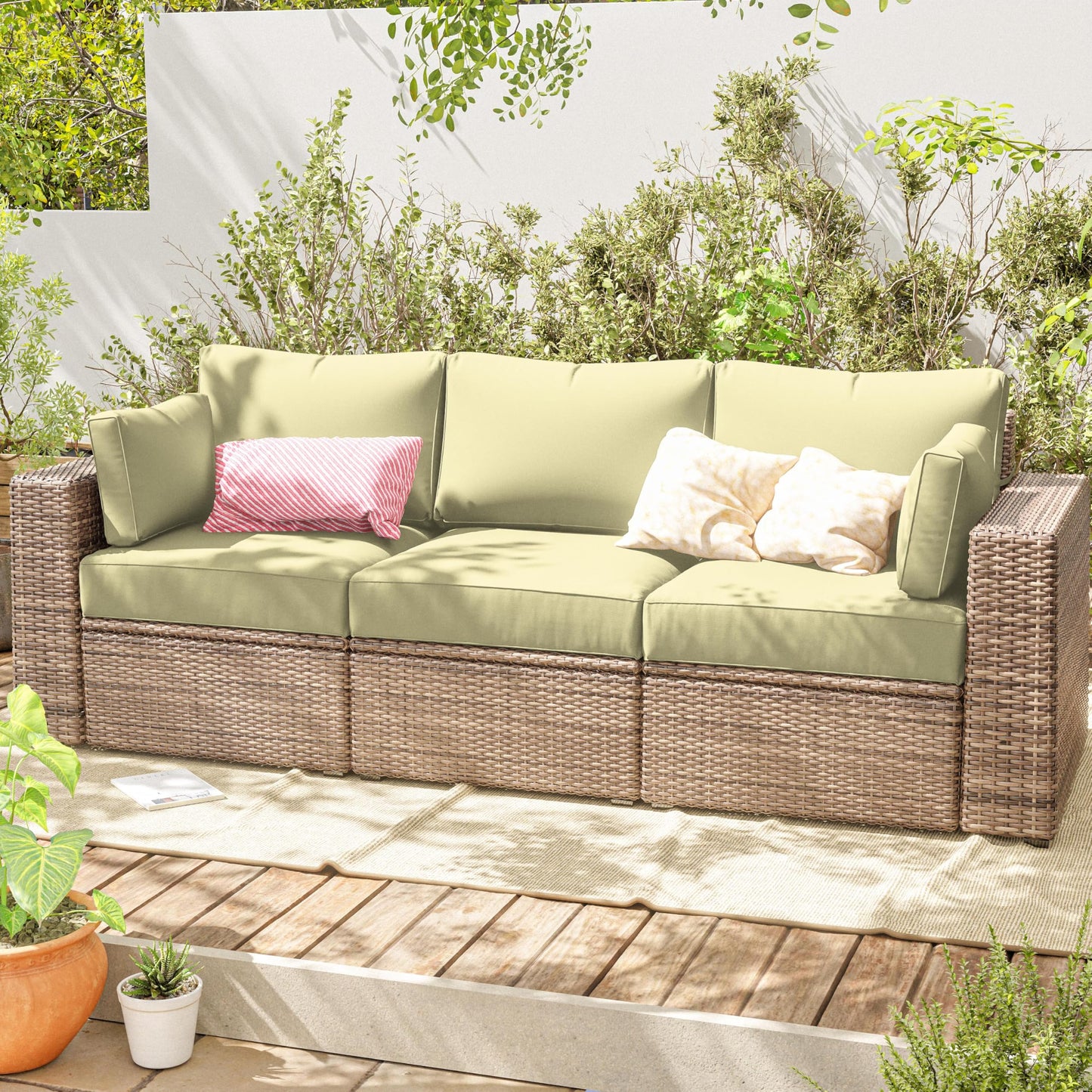 Outdoor Cushion Cover Replacement for 3-Seat Sofa