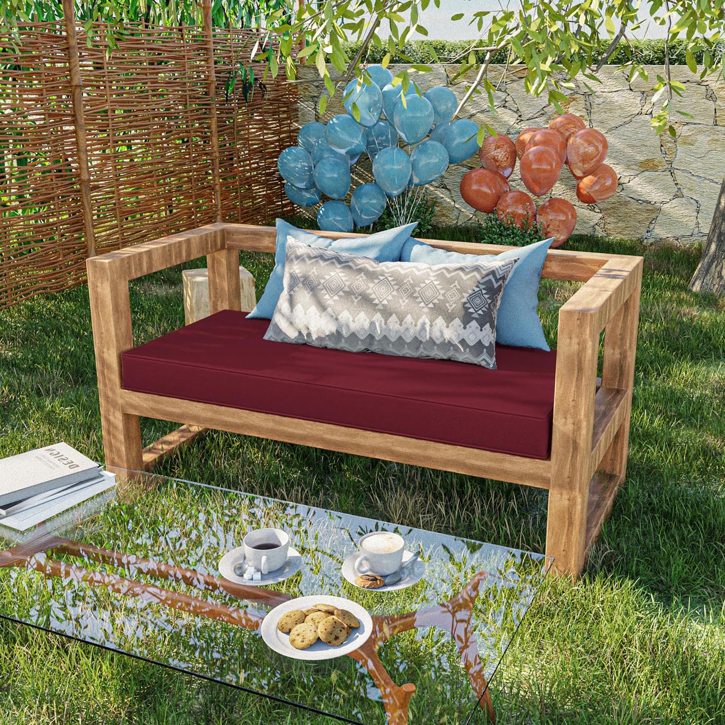 Outdoor Bench Cushion for Backyard Garden